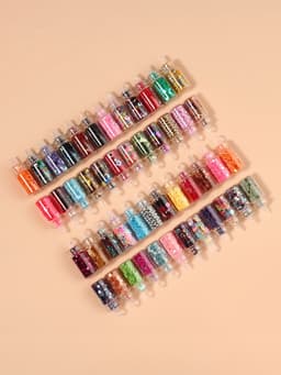 Набор для декора, в пластиковом органайзере, 48 бутылочек, разноцветные