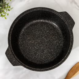 Кастрюля-жаровня KUKMARA Granit ultra original, 3 л, d=27 см, стеклянная крышка, антипригарное покрытие, серый