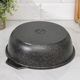 Кастрюля-жаровня KUKMARA Granit ultra original, 3 л, d=27 см, стеклянная крышка, антипригарное покрытие, серый