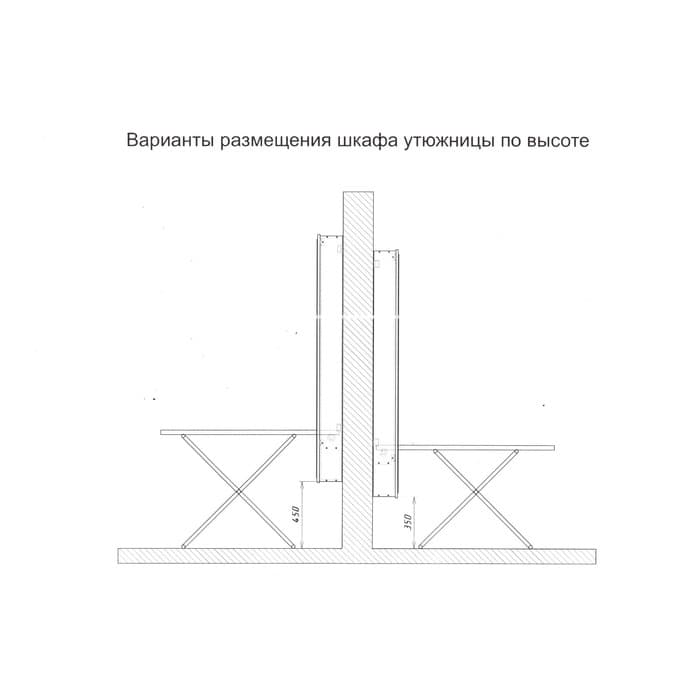 Шкаф - пенал «Светлана», с зеркалом, с гладильной доской, 500×150×1740 мм, цвет дуб сонома