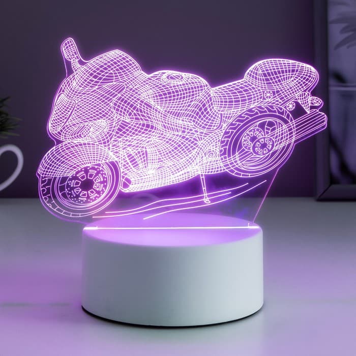 Светильник «Гоночный мотоцикл» LED RGB от сети 9.5×16×14 см RISALUX
