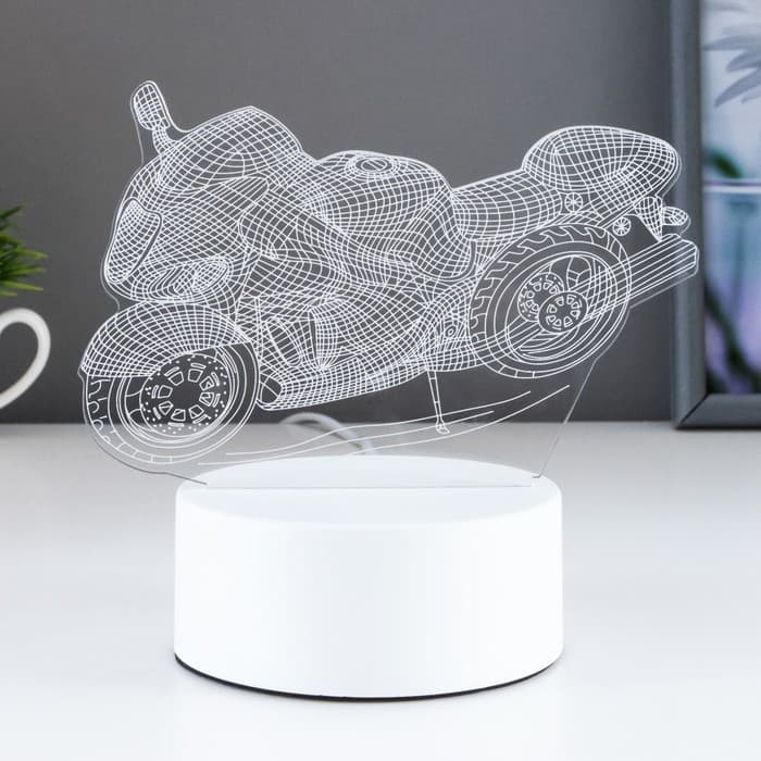 Светильник «Гоночный мотоцикл» LED RGB от сети 9.5×16×14 см RISALUX
