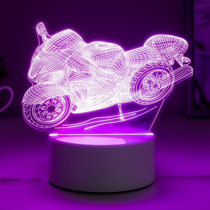 Светильник «Гоночный мотоцикл» LED RGB от сети 9.5×16×14 см RISALUX