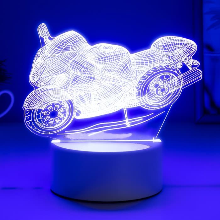 Светильник «Гоночный мотоцикл» LED RGB от сети 9.5×16×14 см RISALUX