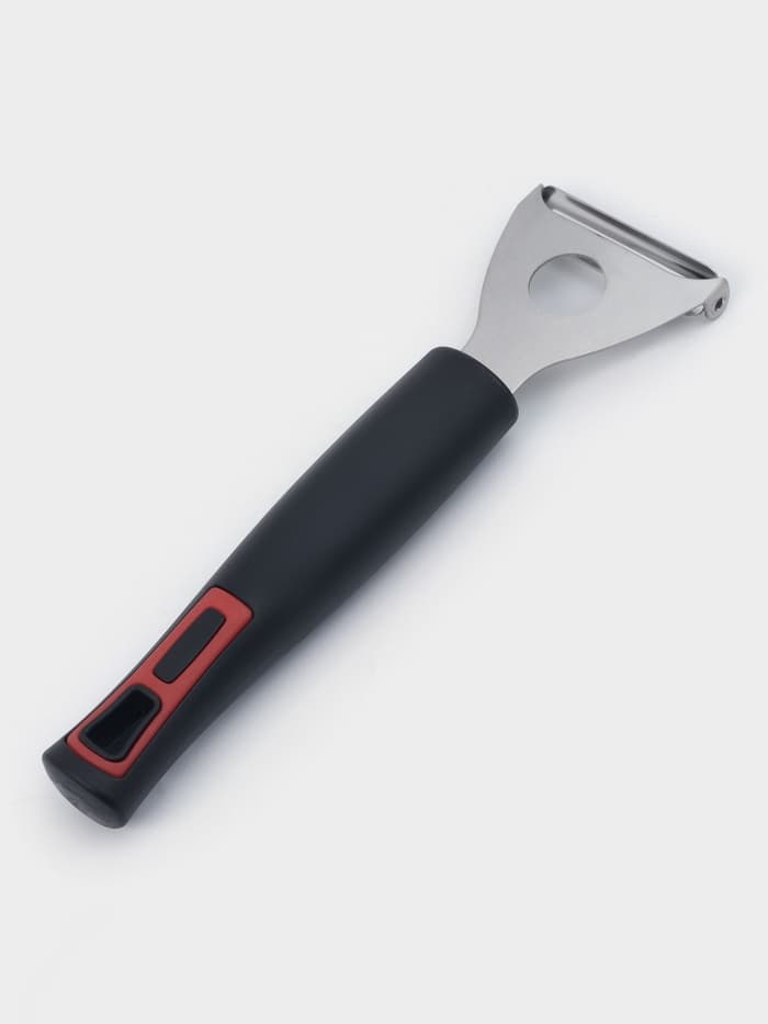 Овощечистка Доляна «Чили», 18.5 см, чёрная