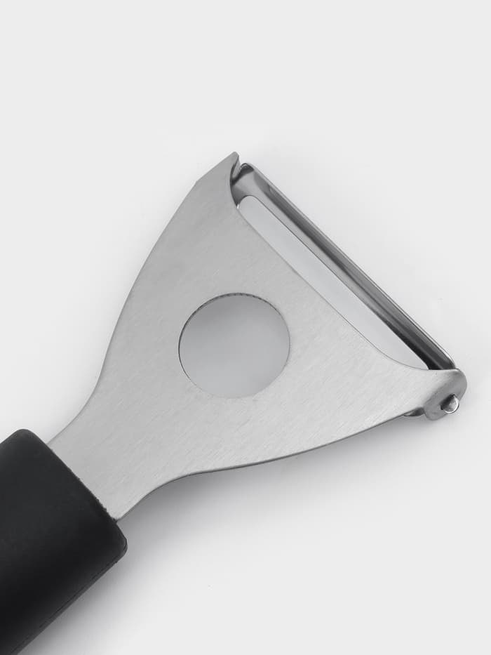 Овощечистка Доляна «Чили», 18.5 см, чёрная