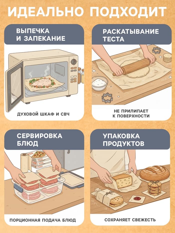 Бумага для выпечки силиконизированная Gurmanoff, профессиональная, 40×60 см, 500 листов