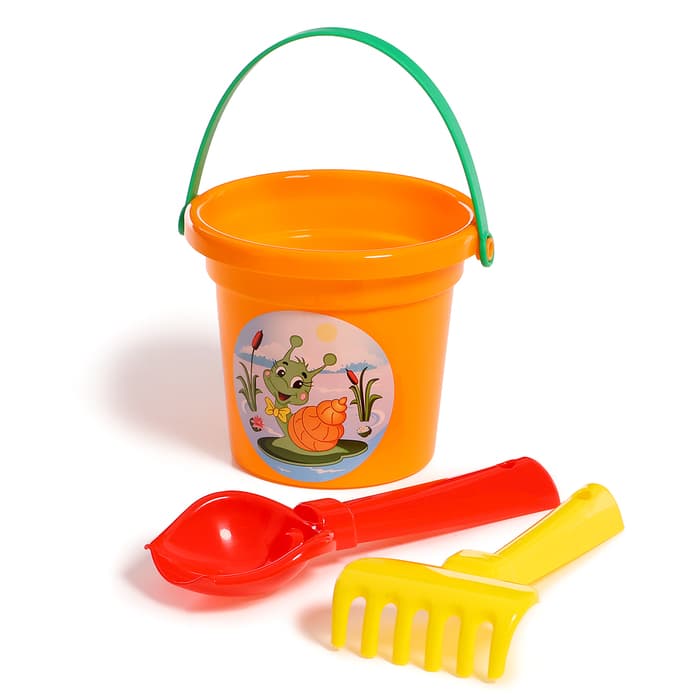Набор игрушек для песочницы, 3 предмета: ведро 0.53 л, совок, грабельки, МИКС