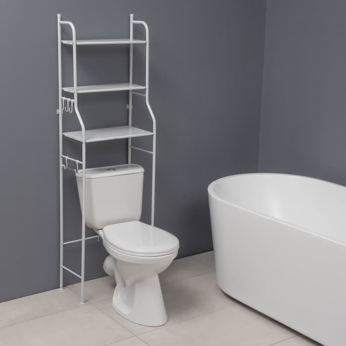 Стеллаж над унитазом, 47×25×152 см, белый