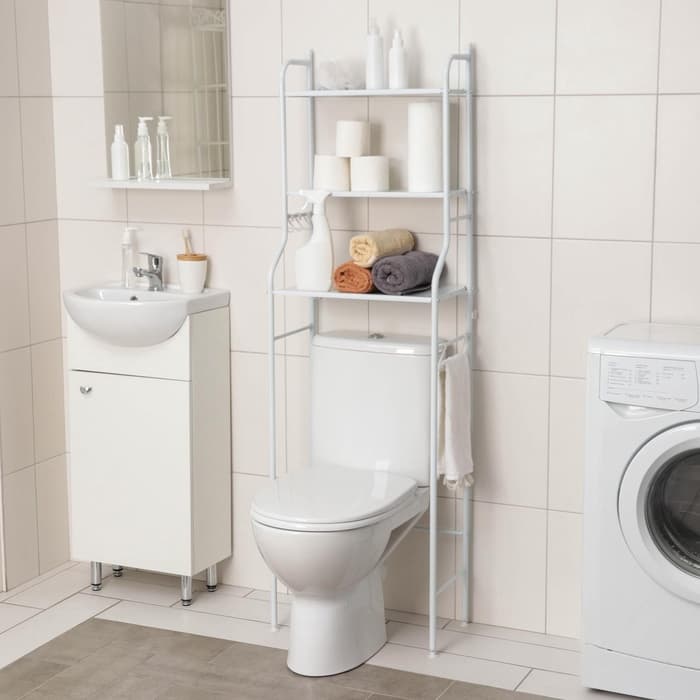 Стеллаж над унитазом, 47×25×152 см, белый