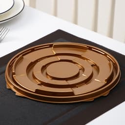 Дно для тортницы пластиковое одноразовое ПР-Т-193, 11×10×7 см, внутренний 22.5×19.4×10 см, цвет золотой, 200 шт./уп