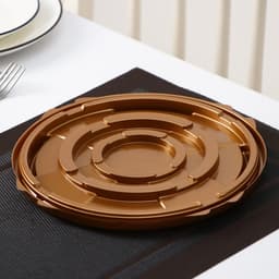 Дно для тортницы пластиковое одноразовое ПР-Т-193, 11×10×7 см, внутренний 22.5×19.4×10 см, цвет золотой, 200 шт./уп