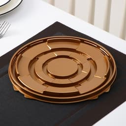 Дно для тортницы пластиковое одноразовое ПР-Т-193, 11×10×7 см, внутренний 22.5×19.4×10 см, цвет золотой, 200 шт./уп