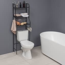 Стеллаж над унитазом, 47×25×152 см, чёрный