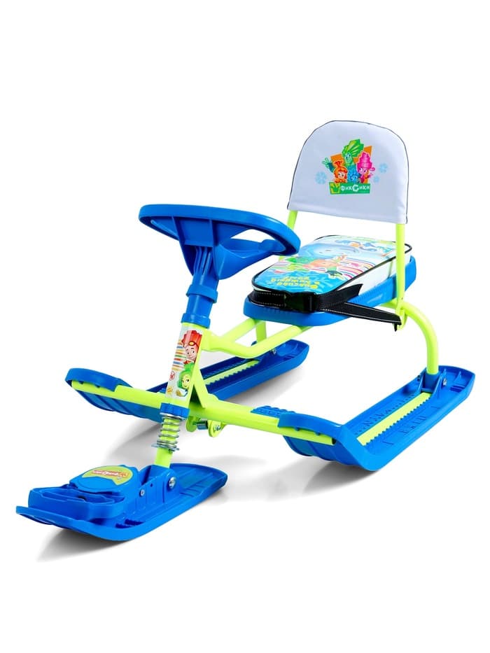 Снегокат «Тимка спорт 4-1», со спинкой, голубой, зелёный, ТС4-1/Ф22 Nika Kids