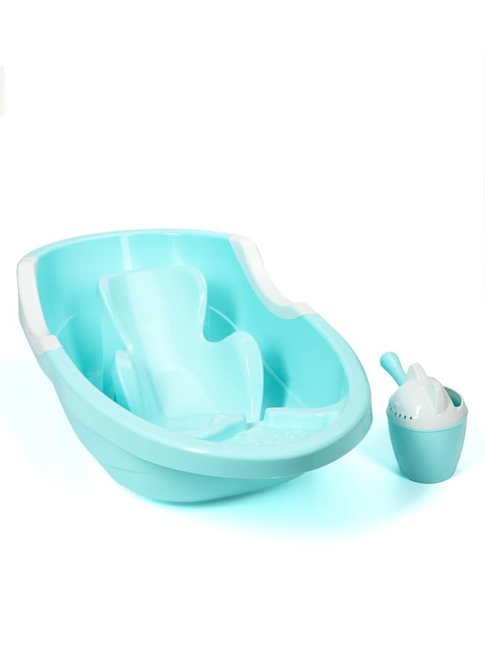 Набор для купания детский: ванночка 86 см, горка, ковш -лейка, голубой