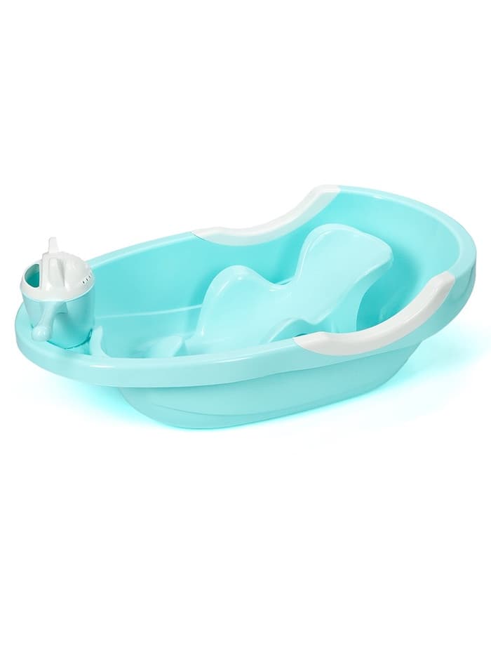 Набор для купания детский: ванночка 86 см, горка, ковш -лейка, голубой