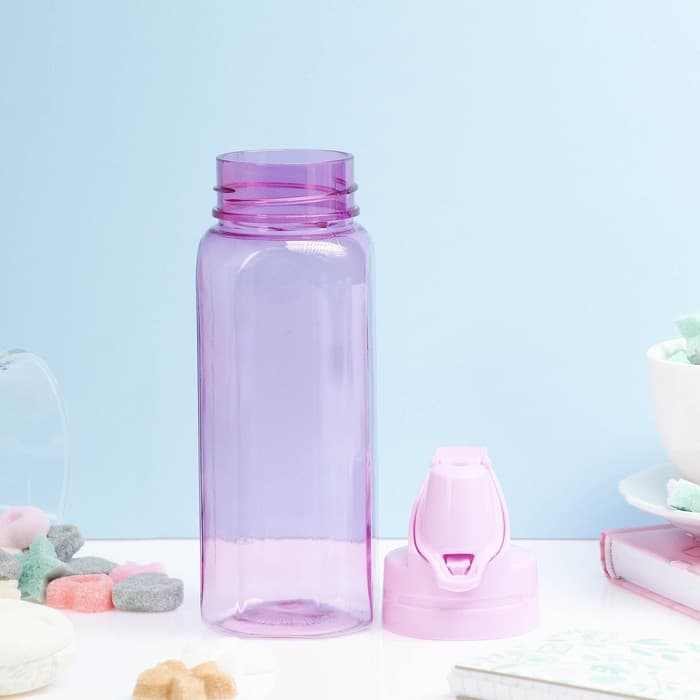 Бутылка для воды спортивная прозрачная, 450 мл, 20×8 см, цвет МИКС