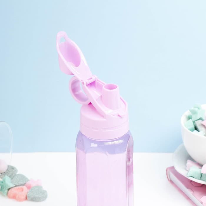 Бутылка для воды спортивная прозрачная, 450 мл, 20×8 см, цвет МИКС