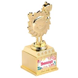 Наградная фигура детская «Умница», кубок, пластик, золото, 12.5×5.5×5 см