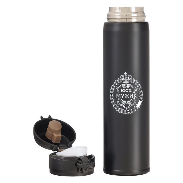 Термос «100% Мужик», 500 мл, 7×26 см