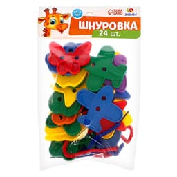 Шнуровка IQ-ZABIAKA «Весёлые фигурки» под клапаном, 24 шт., по методике Монтессори