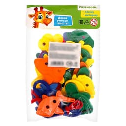 Шнуровка IQ-ZABIAKA «Весёлые фигурки» под клапаном, 24 шт., по методике Монтессори