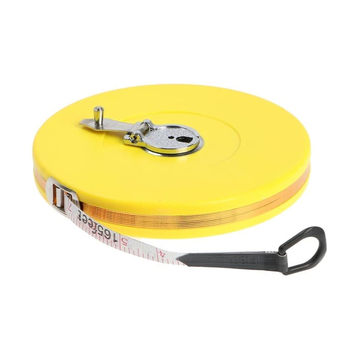 Рулетка геодезическая ТУНДРА, фиберглассовая лента, закрытый корпус, 50 м × 13 мм