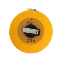 Рулетка геодезическая ТУНДРА, фиберглассовая лента, закрытый корпус, 20 м × 13 мм