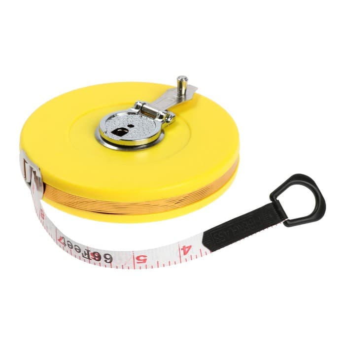 Рулетка геодезическая ТУНДРА, фиберглассовая лента, закрытый корпус, 20 м × 13 мм