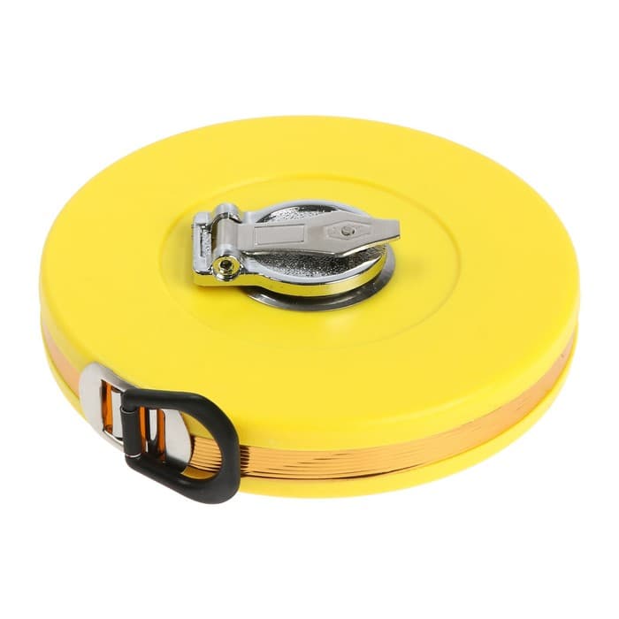 Рулетка геодезическая ТУНДРА, фиберглассовая лента, закрытый корпус, 20 м × 13 мм