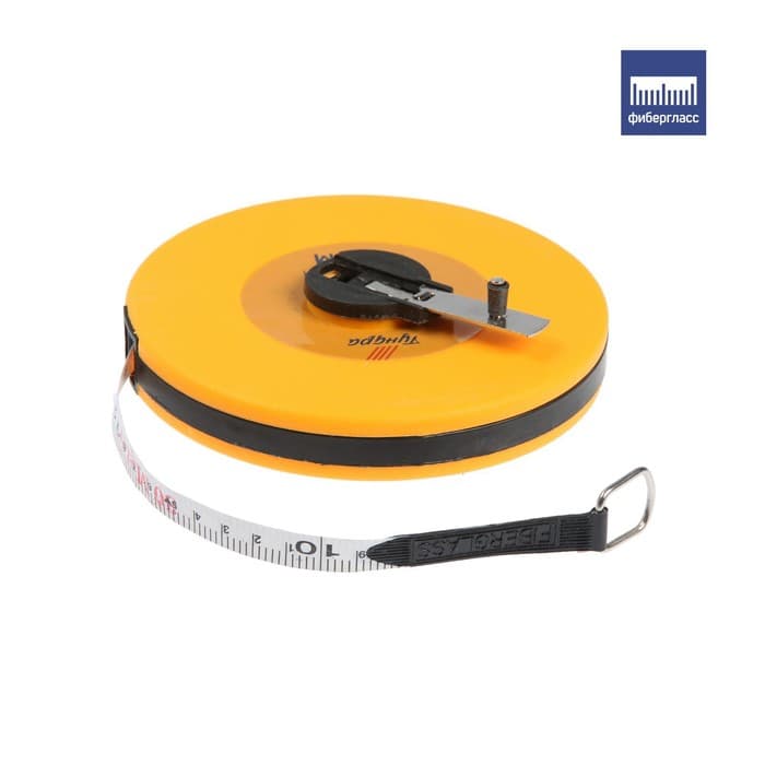 Рулетка геодезическая ТУНДРА, фиберглассовая лента, закрытый корпус, 30 м × 13 мм