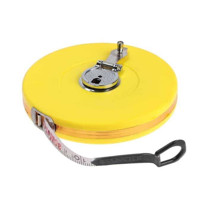 Рулетка геодезическая ТУНДРА, фиберглассовая лента, закрытый корпус, 30 м × 13 мм