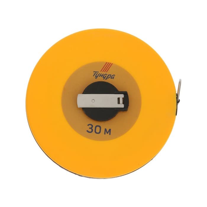 Рулетка геодезическая ТУНДРА, фиберглассовая лента, закрытый корпус, 30 м × 13 мм