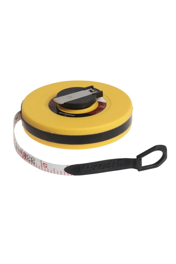 Рулетка геодезическая ЛОМ, фиберглассовая лента, закрытый корпус, 10 м × 13 мм