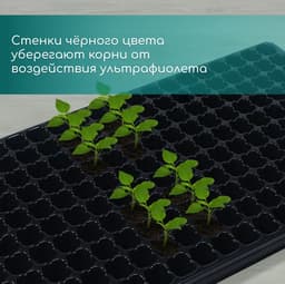 Кассета для выращивания рассады, на 200 ячеек, по 7 мл, из пластика, чёрная, 55×28×4 см, Greengo