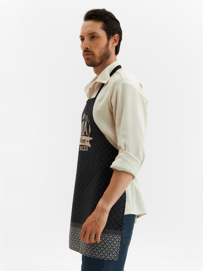 Фартук кухонный мужской «Доляна. Папа готовит лучше всех», 60×70 см, 100% хлопок, рогожка 160 г/м²