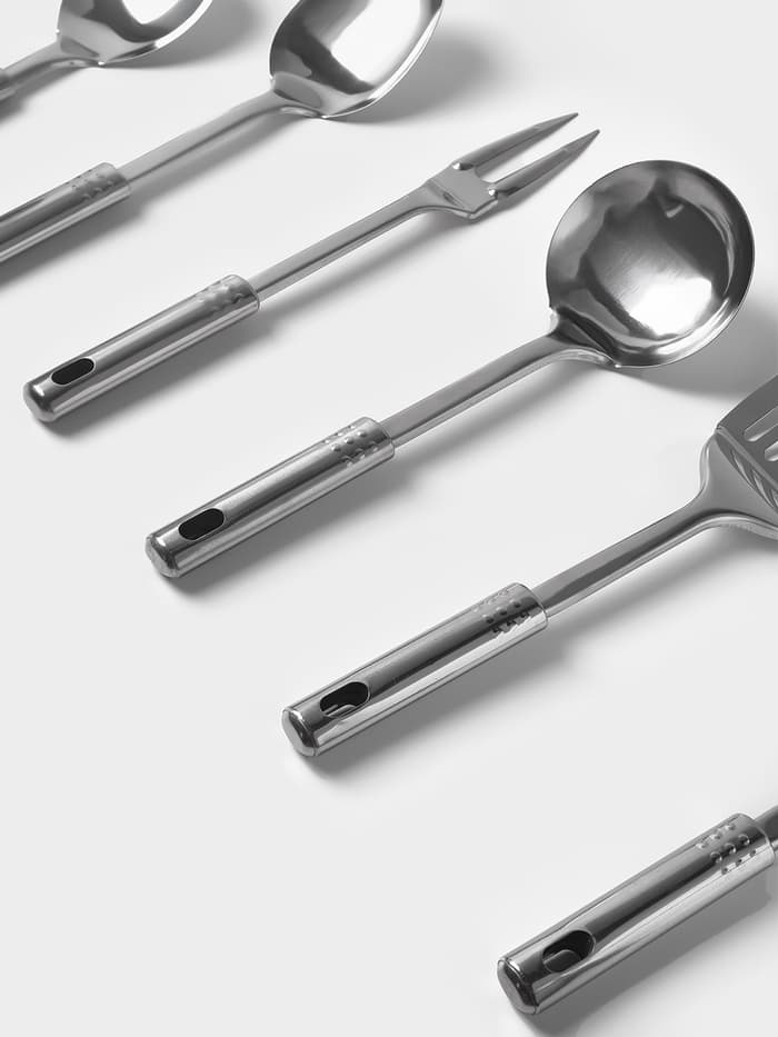 Набор кухонных принадлежностей «Стандарт», 6 предметов, на подвесе, серебристый