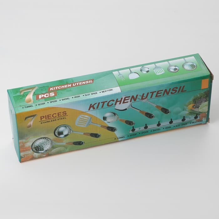 Набор кухонных принадлежностей «Стандарт», 6 предметов, на подвесе, серебристый