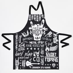 Кухонный набор «Доляна» Rock'n'roll: фартук 60×70 см, прихватка 20×20 см, полотенце 35×60 см