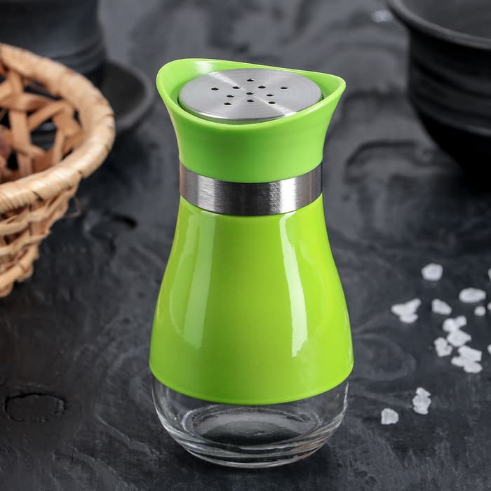 Солонка стеклянная «Сияние», 5.5×5×11 см, цвет МИКС