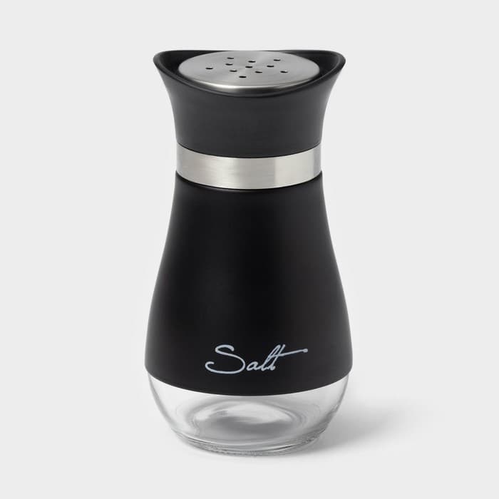 Солонка «Сияние», 5.5×5×11 см, стекло, чёрная