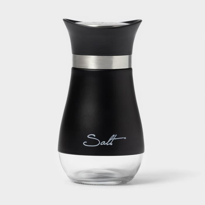 Солонка «Сияние», 5.5×5×11 см, стекло, чёрная