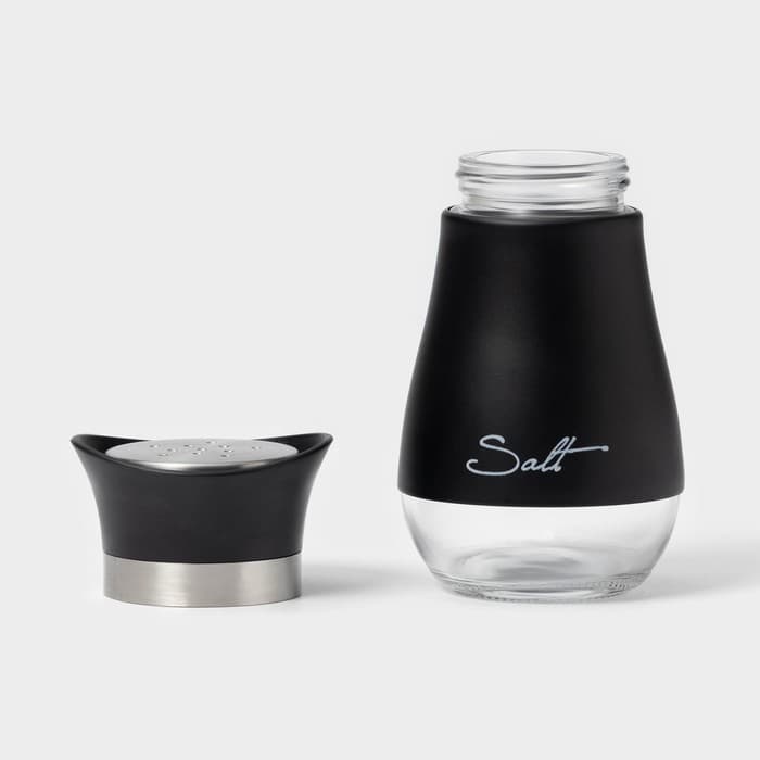 Солонка «Сияние», 5.5×5×11 см, стекло, чёрная