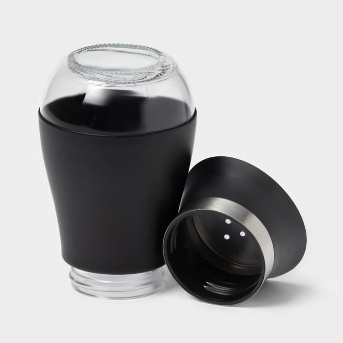 Солонка «Сияние», 5.5×5×11 см, стекло, чёрная