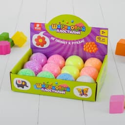 Шариковый пластилин крупнозернистый 2.4 г, цвета МИКС
