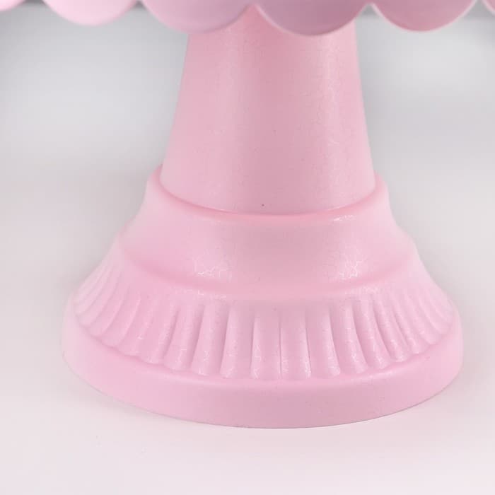 Подставка для торта и капкейков с крышкой 32.5×32.5×34 см, розовая