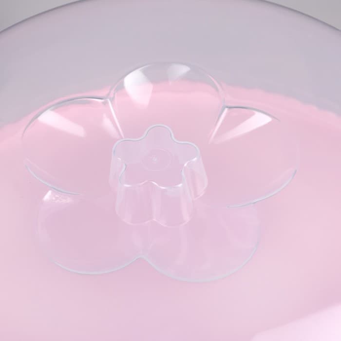 Подставка для торта и капкейков с крышкой 32.5×32.5×34 см, розовая