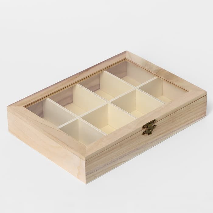 Ящик для хранения чайных пакетиков Доляна «Ахмадабад», 8 ячеек, 24.8×18×4.8 см