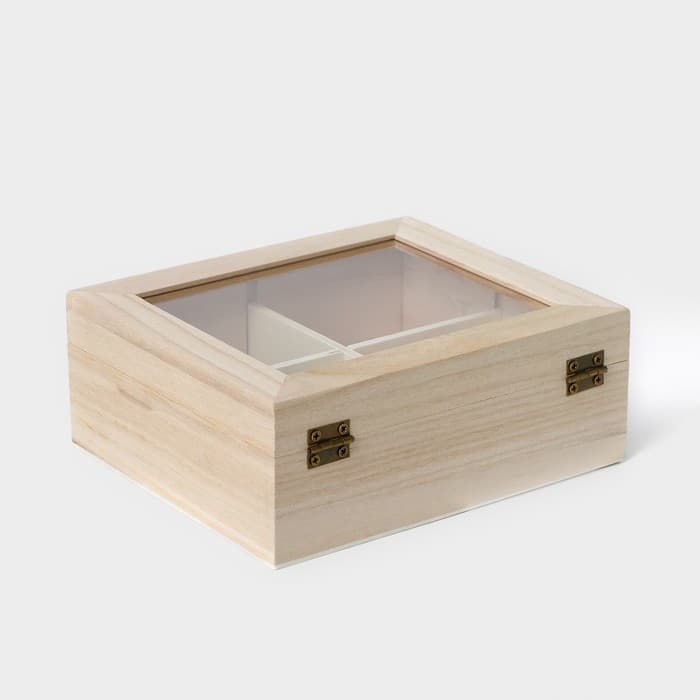 Ящик для хранения чайных пакетиков Доляна «Цейлон», 4 ячейки, 16×13.8×6.5 см